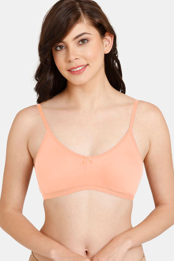 Buy Rosaline Everyday Double Layered Non Wired 3/4th Coverage T-Shirt Bra - Peach Pearl